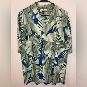Tommy Bahama Men’s 100% Silk Shirts Medium Tropical Floral Short Sleeve